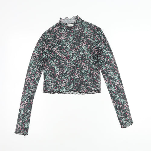 Pull & Bear Women's Floral Cropped Top, Size 8