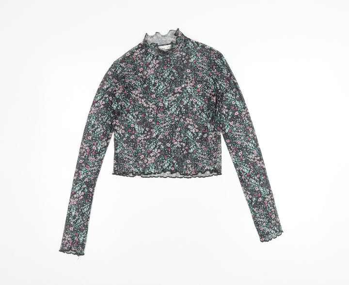 Pull & Bear Women's Floral Cropped Top, Size 8