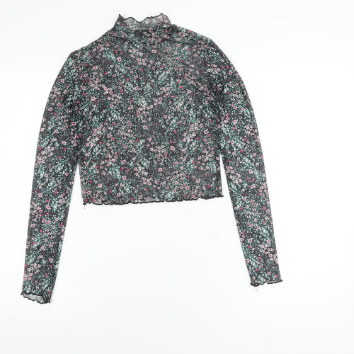 Pull & Bear Women's Floral Cropped Top, Size 8