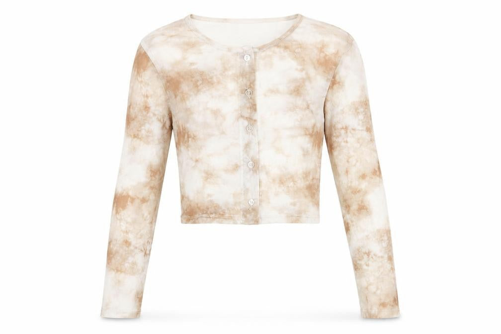 Front view of Boohoo Women's Multicoloured Cropped Tie-Dye Top, size 8