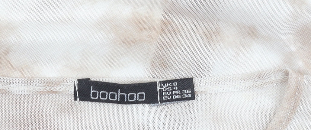 Boohoo Women's Multicoloured Cropped Tie-Dye Top Size 8