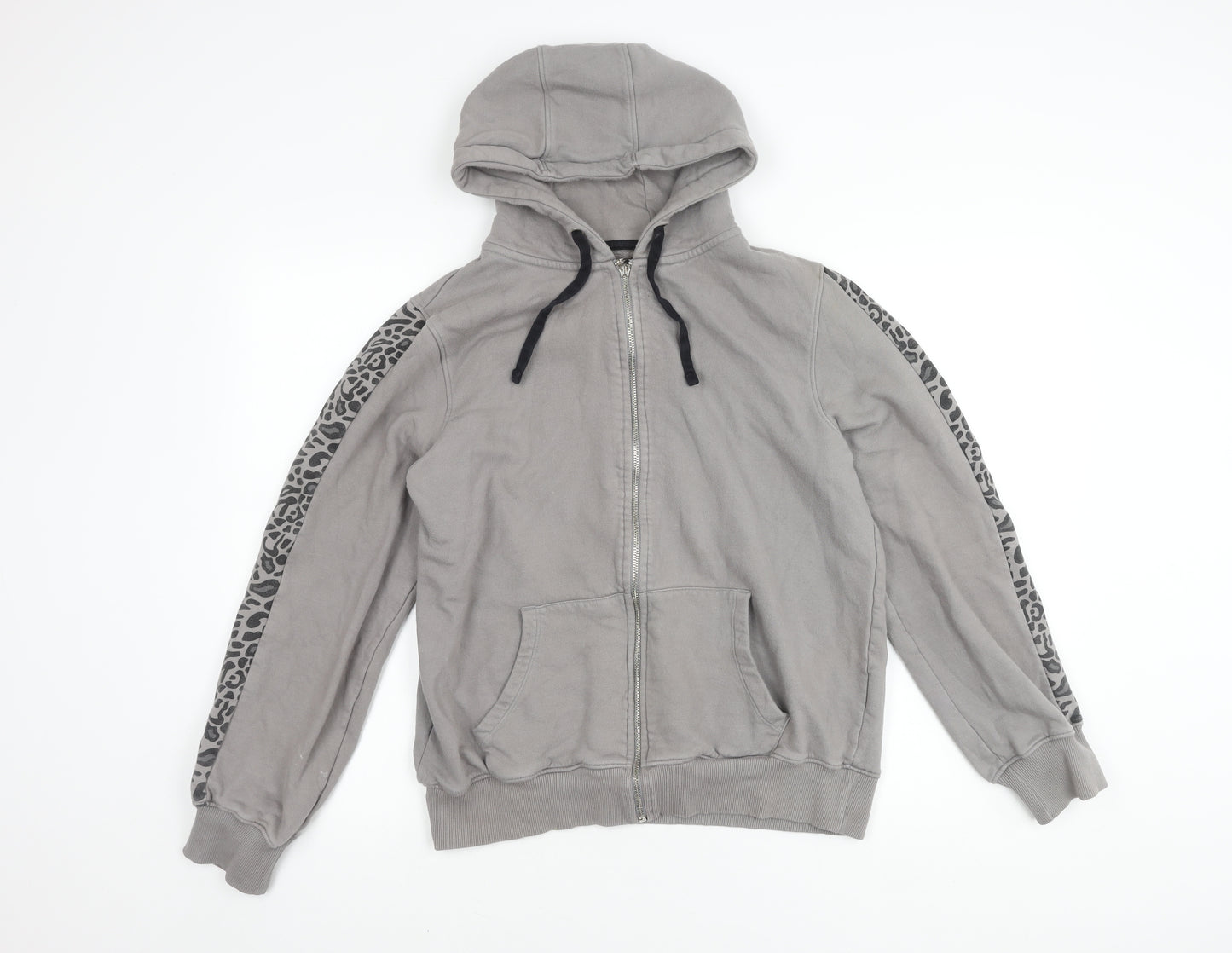 Fluid Women's Grey Animal Print Hooded Jacket, Size 16