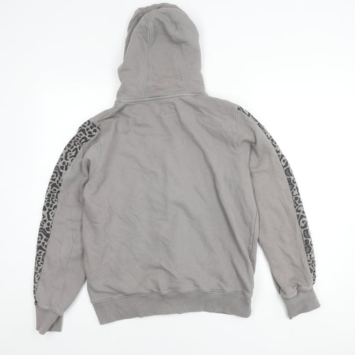 Fluid Women's Grey Animal Print Hooded Jacket, Size 16