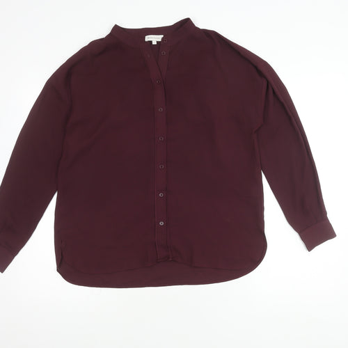 Warehouse Women's Purple Button-Up Shirt Size 12