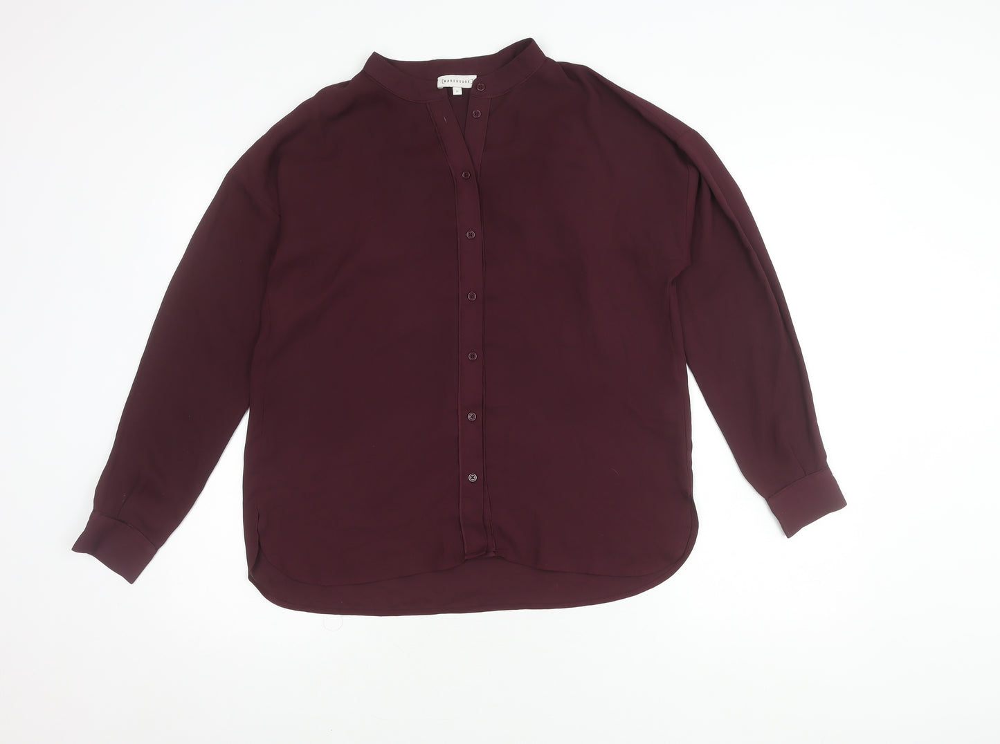 Warehouse Women's Purple Button-Up Shirt Size 12