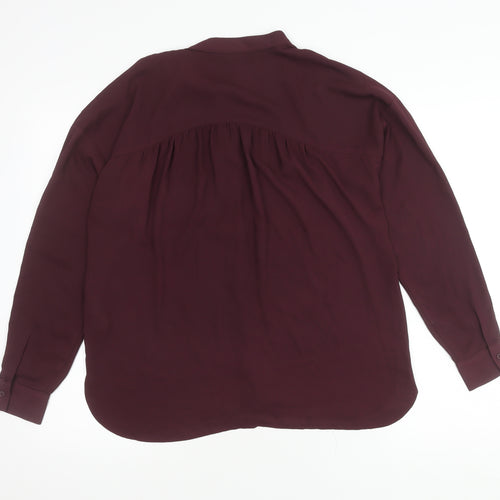 Warehouse Women's Purple Button-Up Shirt Size 12