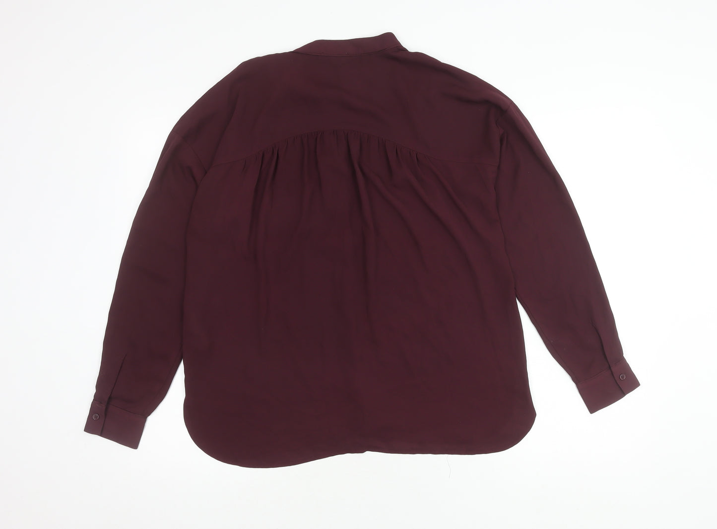 Warehouse Women's Purple Button-Up Shirt Size 12