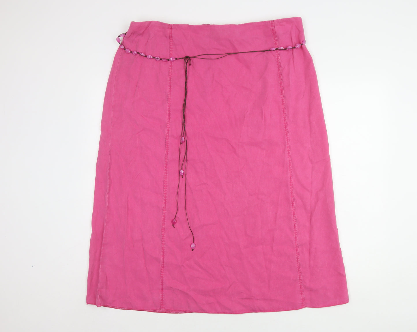 Ann Harvey Women's Pink Midi Skirt with Beaded Accents