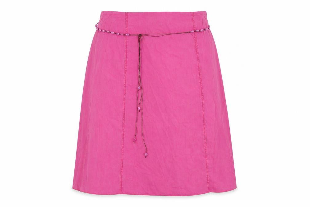 Ann Harvey Women's Pink Midi Skirt with Beaded Accents