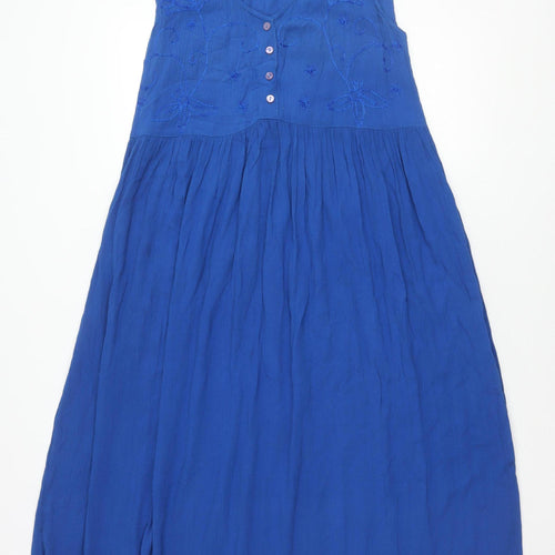 Casual & Co. Women's Blue Sleeveless Dress, Size S