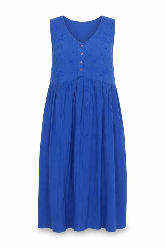 Casual & Co. Women's Blue Sleeveless Dress, Size S