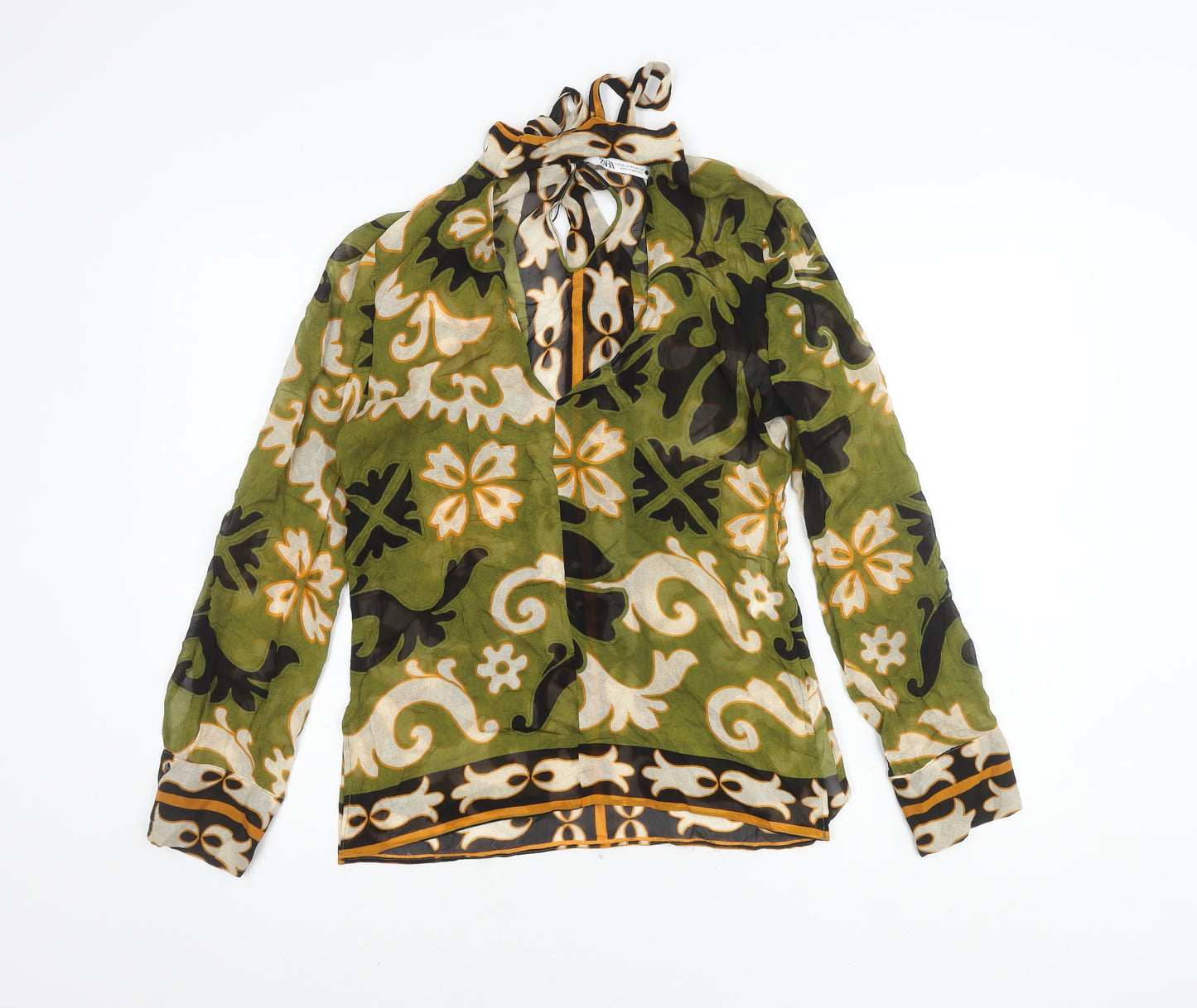 Zara Women's Multicoloured Blouse XS Long Sleeve