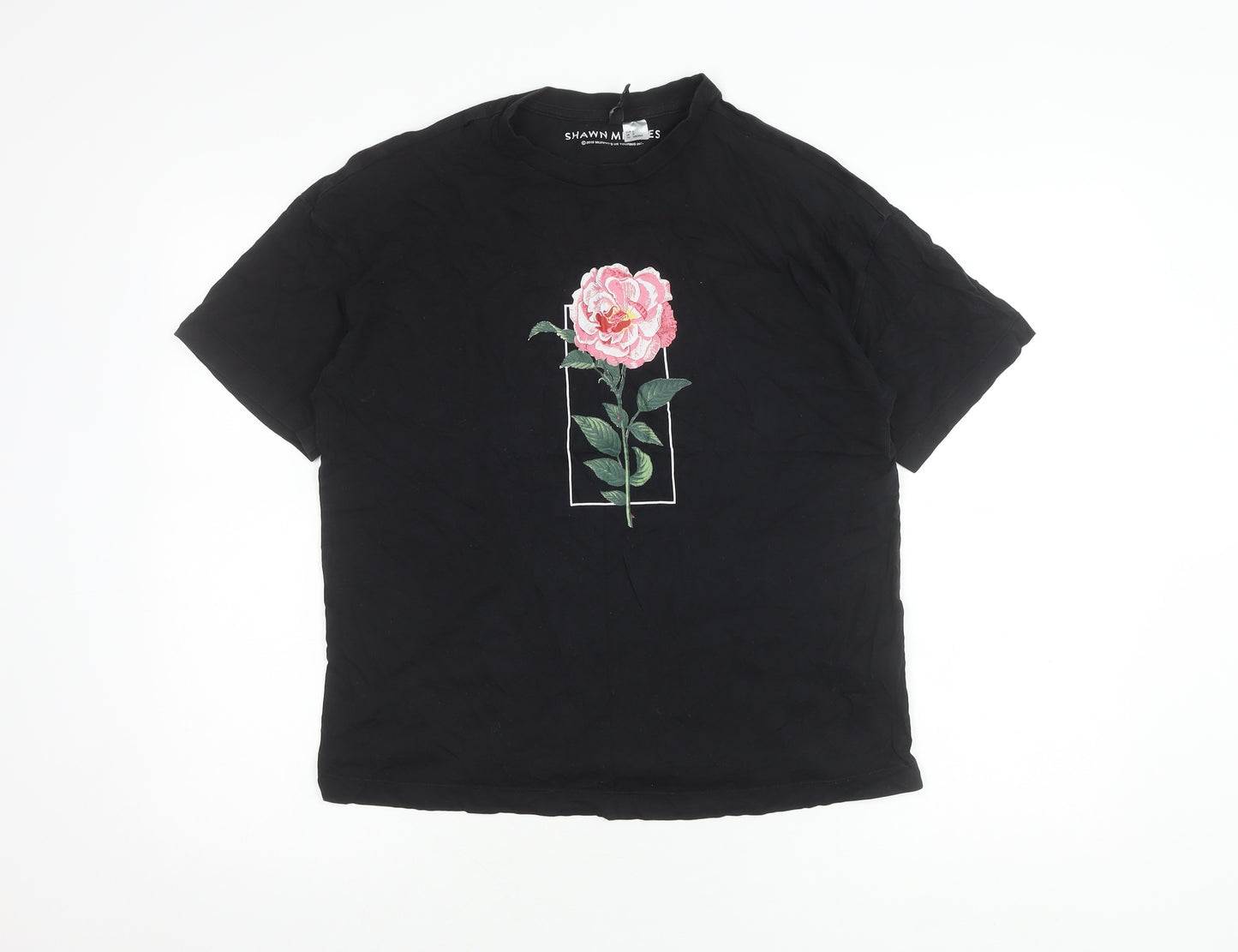 H&M Unisex Black Concert Embroidered T-Shirt Size S