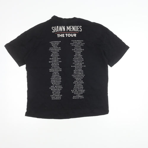 H&M Unisex Black Concert Embroidered T-Shirt Size S