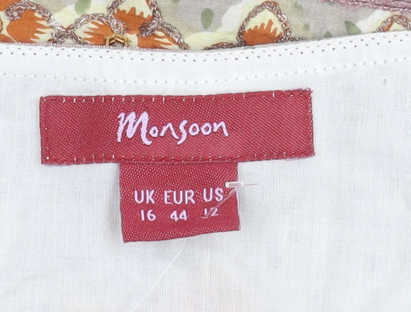 Monsoon Women's Multicoloured Floral Wrap Blouse