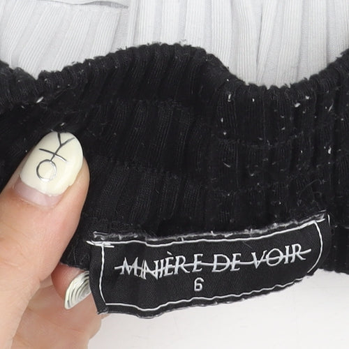 Maine De Voir Women's Black & White Striped Shorts