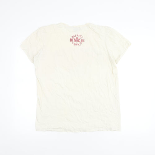 Big Bear Men's Beige Graphic Print T-Shirt Size M