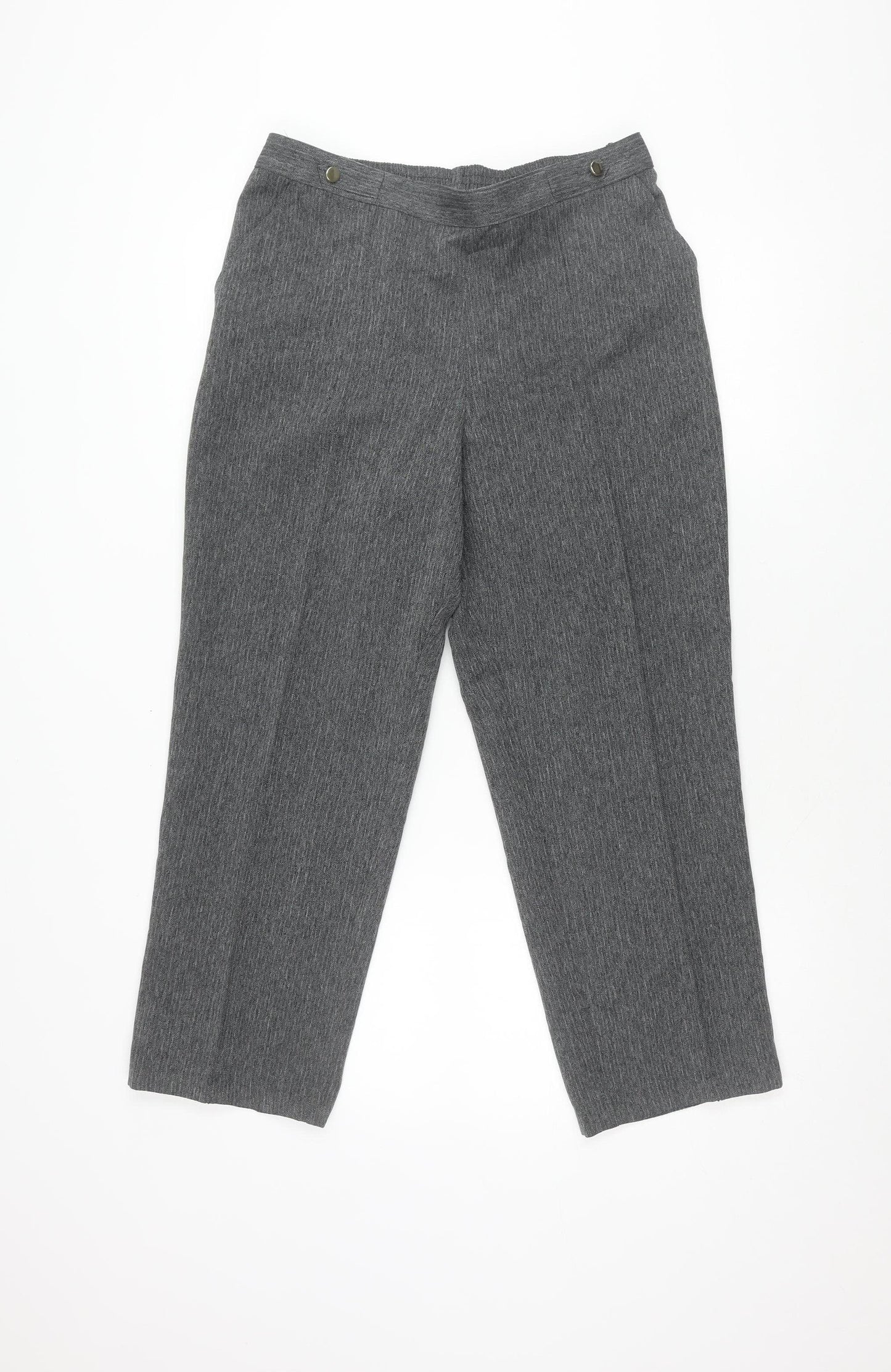 Marks and Spencer Women's Grey Herringbone Trousers