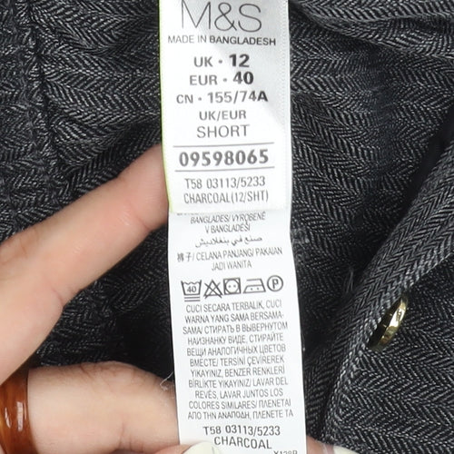 Marks and Spencer Women's Grey Herringbone Trousers