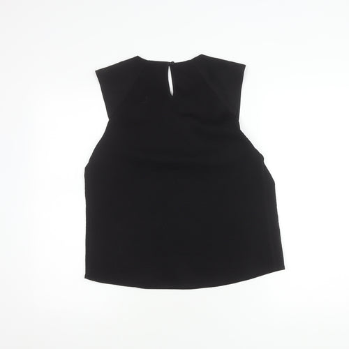 Warehouse Women's Black Blouse, Size 12, High Neck, Casual