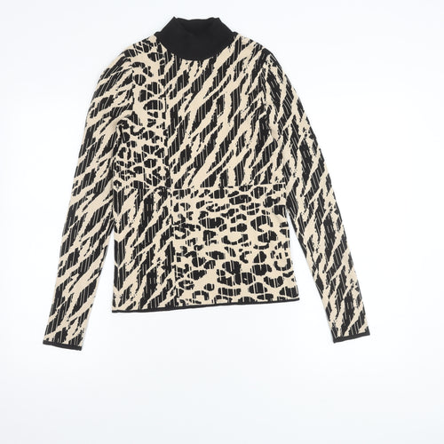 River Island Women's Black Animal Print Jumper, Size 8