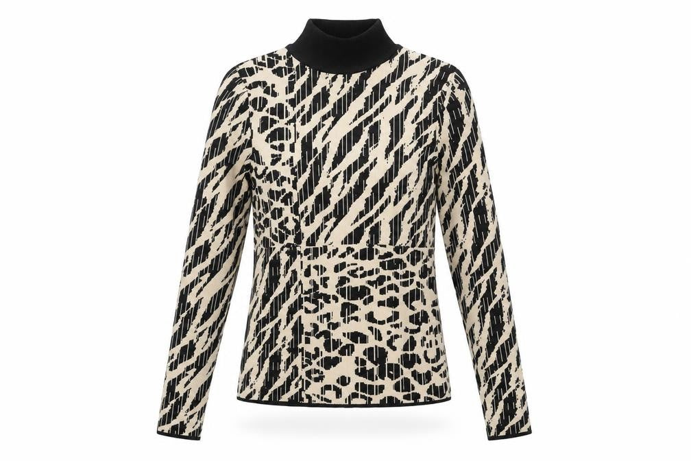 Front view of River Island Women's Black Animal Print Jumper, size 8