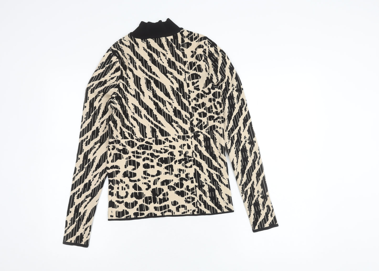 River Island Women's Black Animal Print Jumper, Size 8
