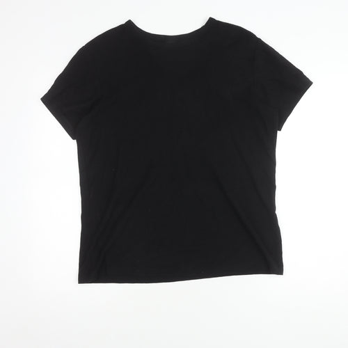 H&M Men's Black Cotton Crew Neck T-Shirt, Size S