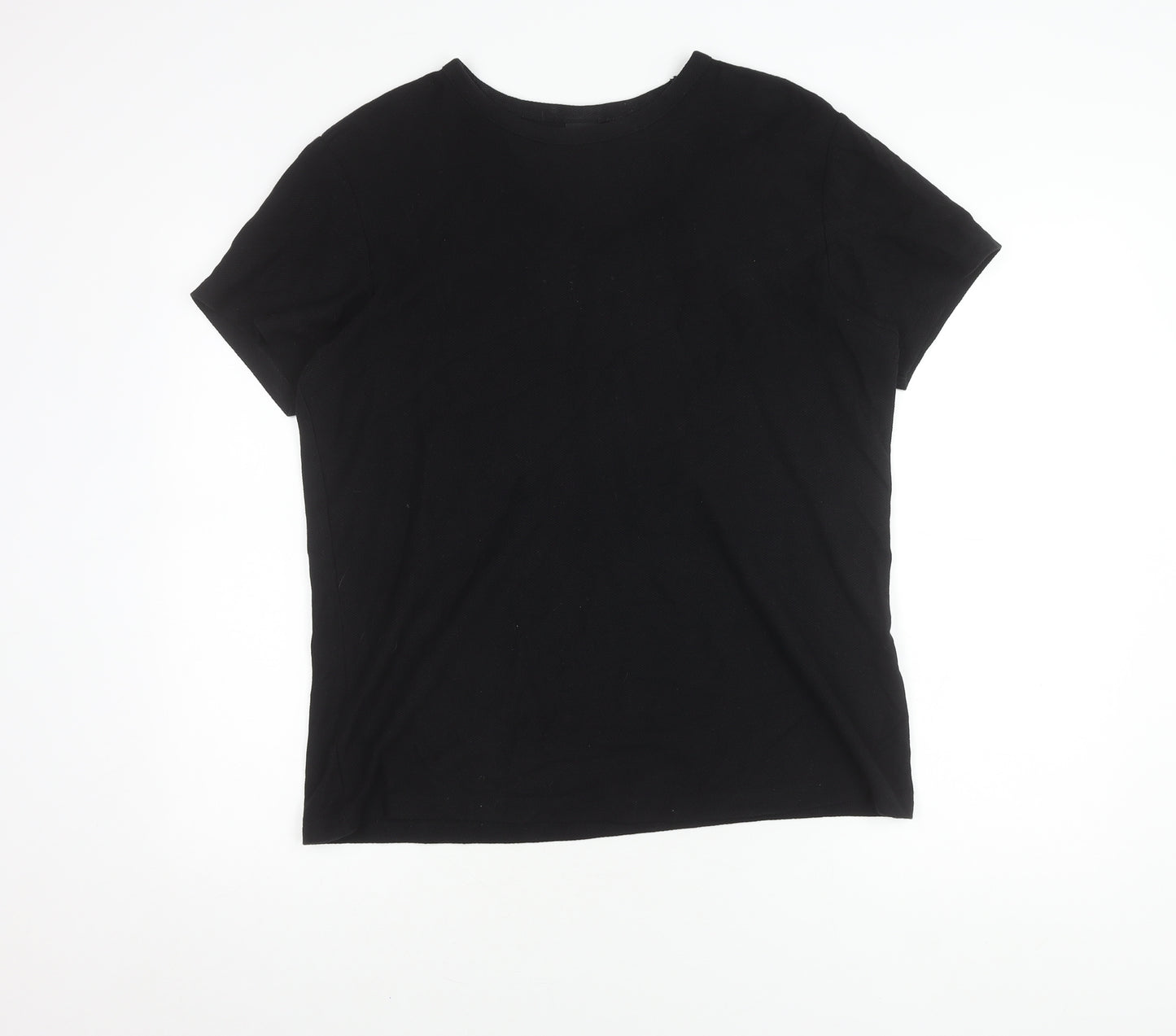 H&M Men's Black Cotton Crew Neck T-Shirt, Size S