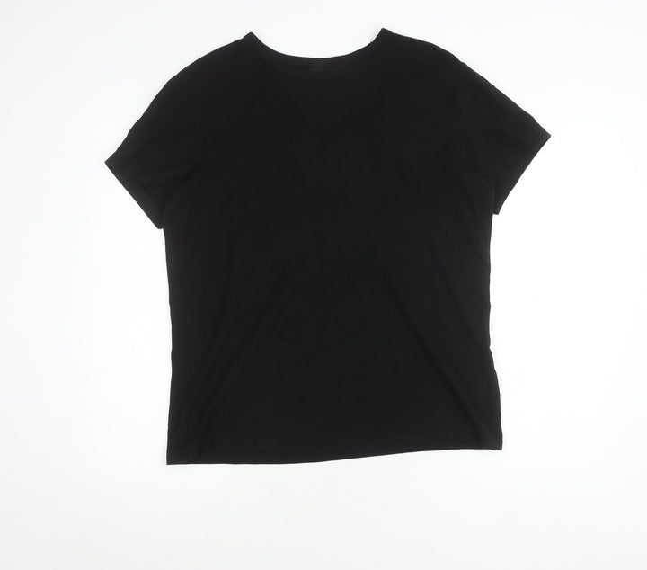 H&M Men's Black Cotton Crew Neck T-Shirt, Size S