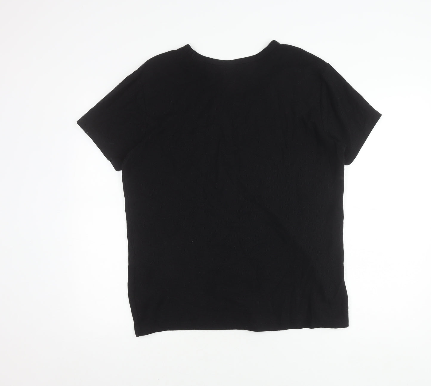 H&M Men's Black Cotton Crew Neck T-Shirt, Size S
