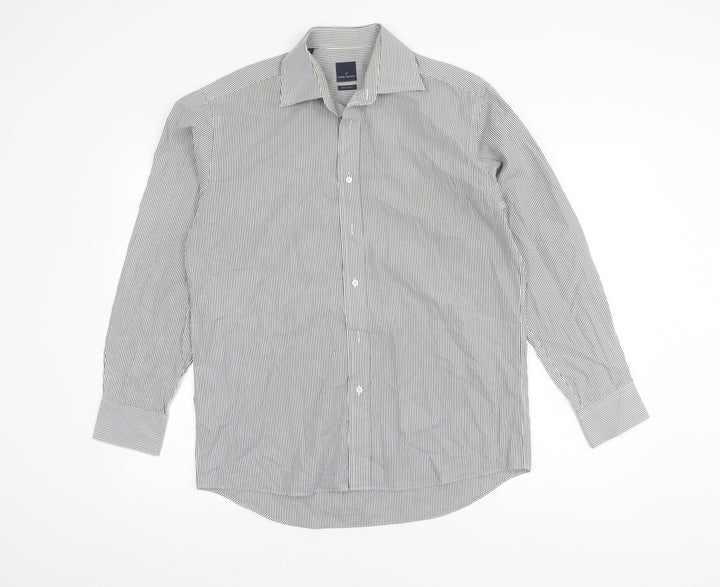 Daniel Hechter Men's Striped Shirt, 15.5, Long Sleeve