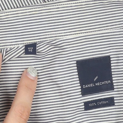 Daniel Hechter Men's Striped Shirt, 15.5, Long Sleeve