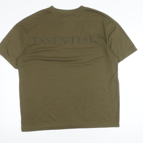 BLANK ESSENTIALS Men's Green Crew Neck T-Shirt M