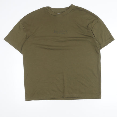 BLANK ESSENTIALS Men's Green Crew Neck T-Shirt M