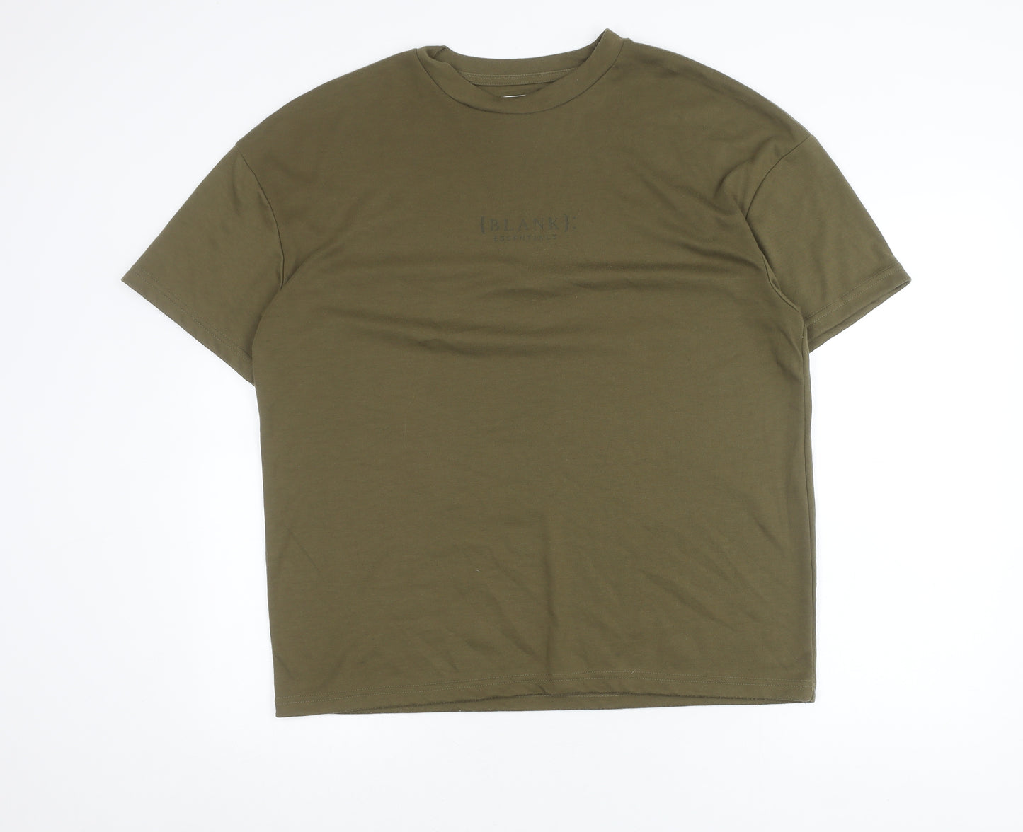 BLANK ESSENTIALS Men's Green Crew Neck T-Shirt M
