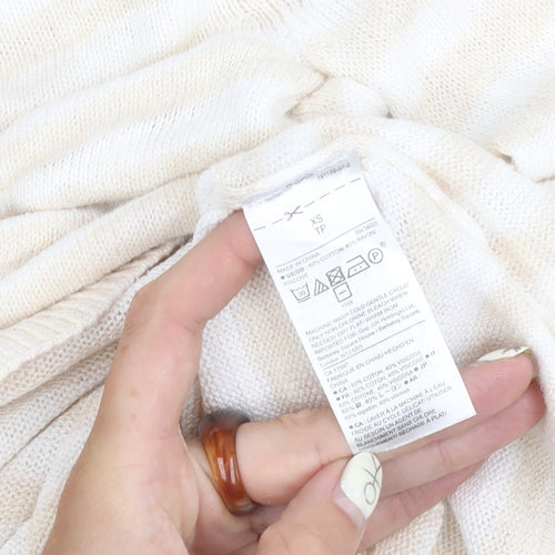 Gap Women Beige Striped Pullover Jumper XS