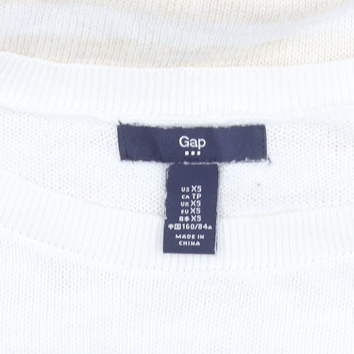 Gap Women Beige Striped Pullover Jumper XS
