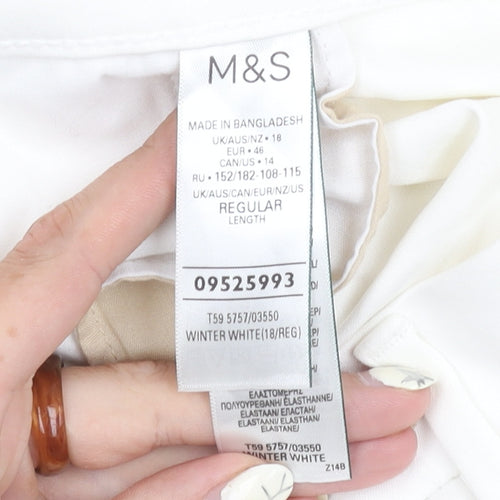 Marks and Spencer Women's White Slim Trousers