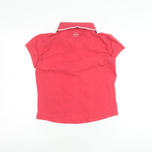 Umbro Girls Red Polo Shirt, Size 12, Collared Button Closure