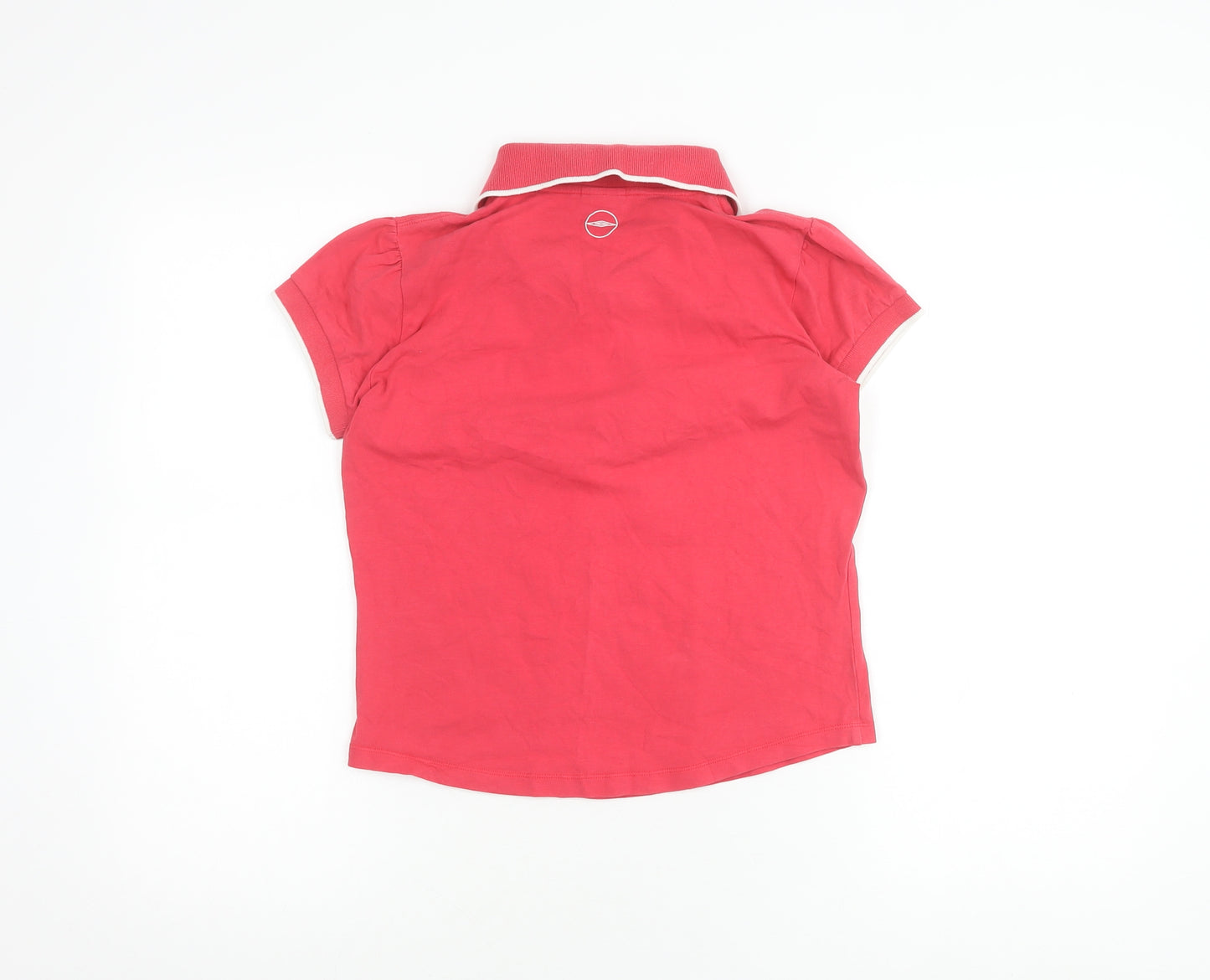 Umbro Girls Red Polo Shirt, Size 12, Collared Button Closure