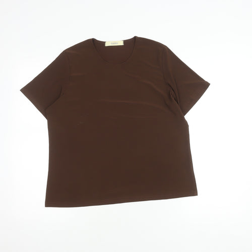 Classics Women's Brown Top Short Sleeve Size 12/14
