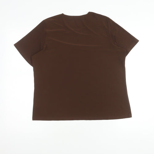 Classics Women's Brown Top Short Sleeve Size 12/14