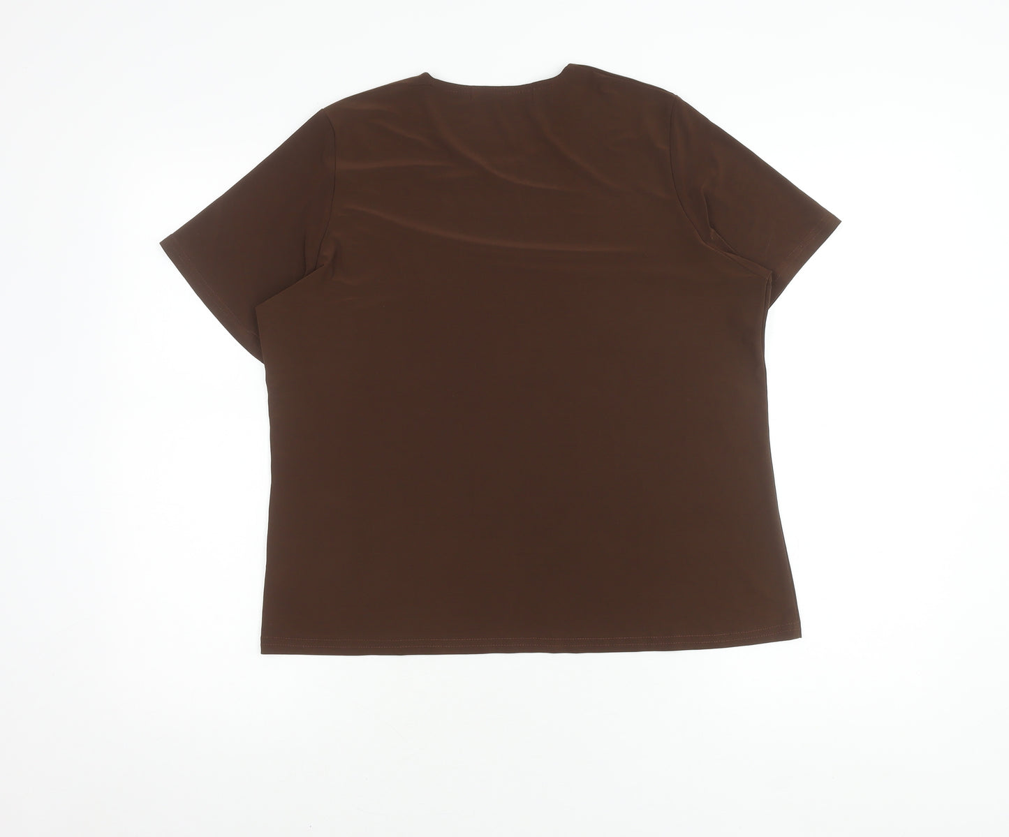 Classics Women's Brown Top Short Sleeve Size 12/14
