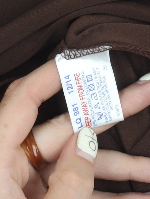 Classics Women's Brown Top Short Sleeve Size 12/14