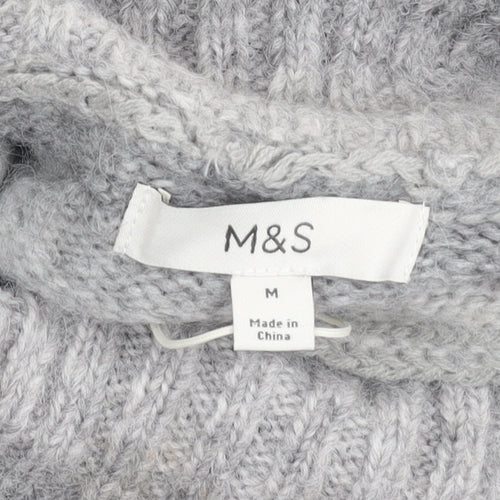 Marks and Spencer Women's Grey Roll Neck Pullover Jumper M