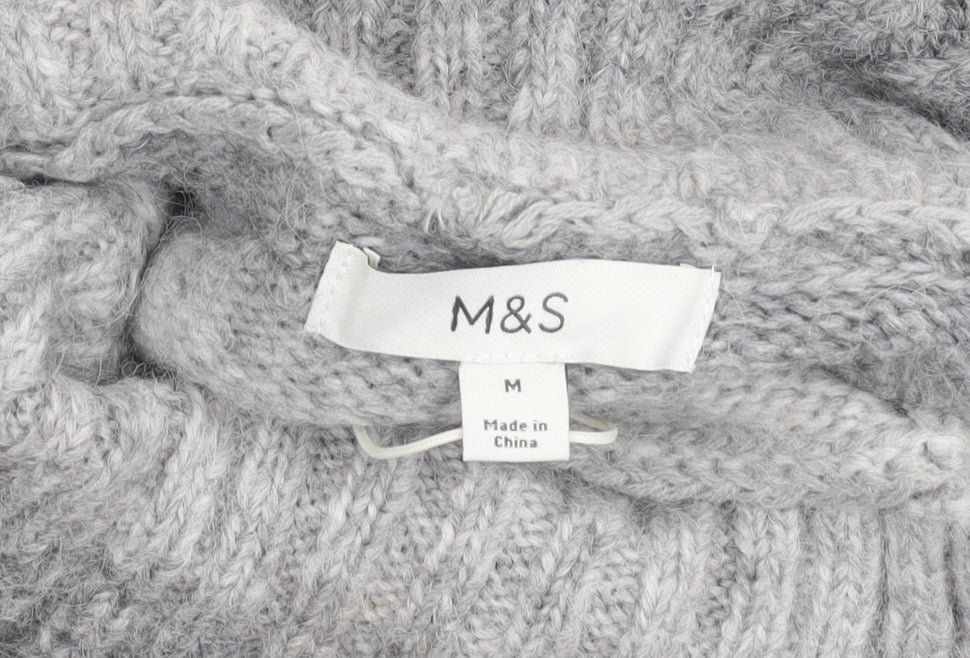 Marks and Spencer Women's Grey Roll Neck Pullover Jumper M