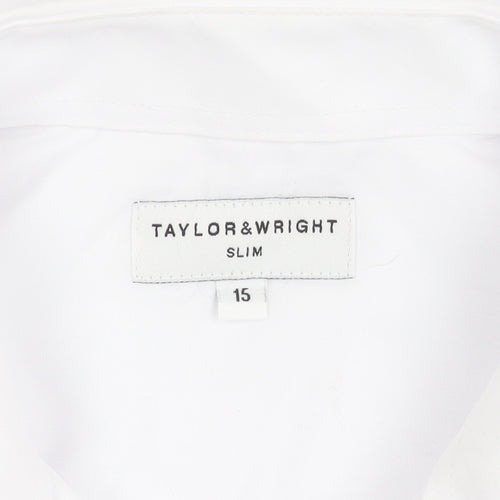 Taylor & Wright Men's White Slim Fit Shirt, Size 15