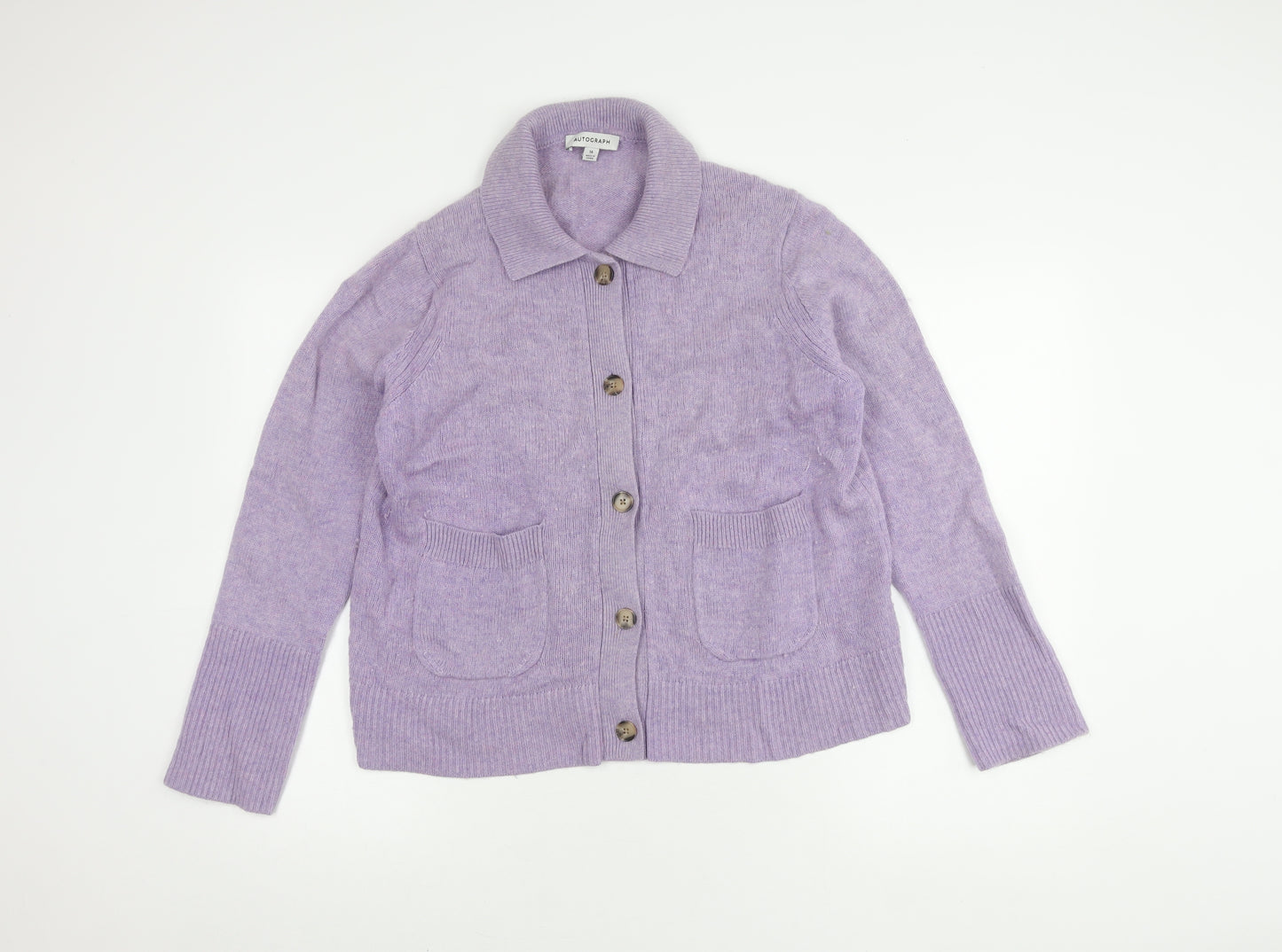 Marks and Spencer Women's Purple Cardigan Size 16