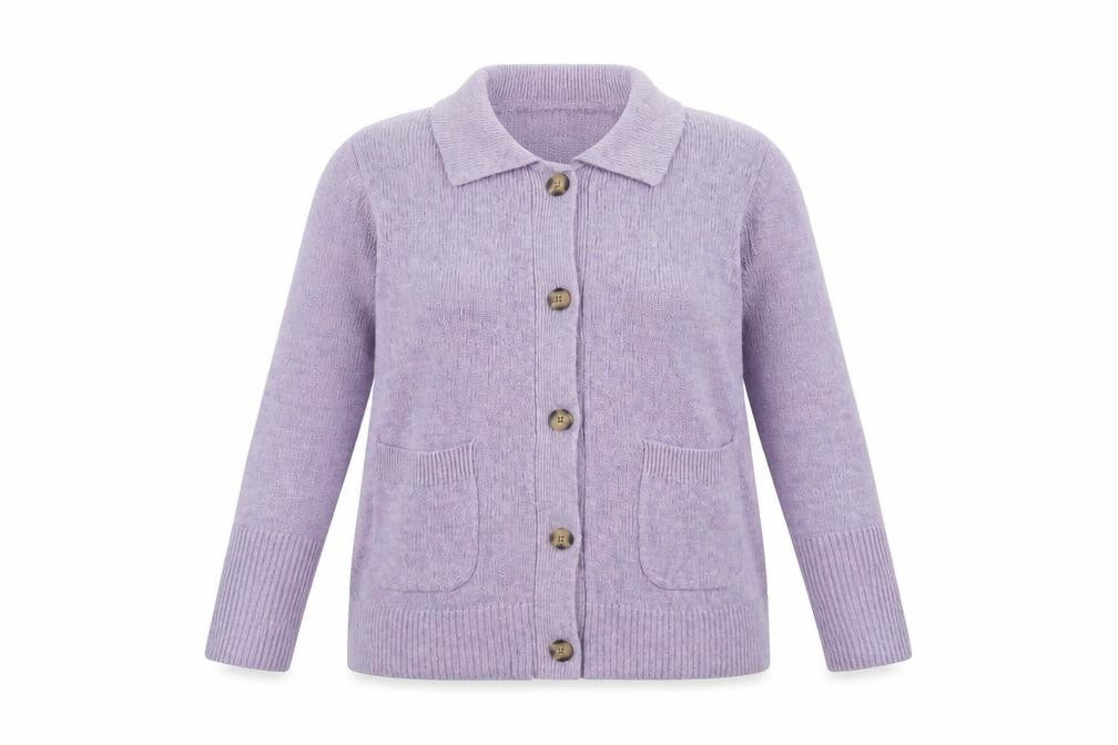 Front view of Marks & Spencer Women's Purple Cardigan, size 16